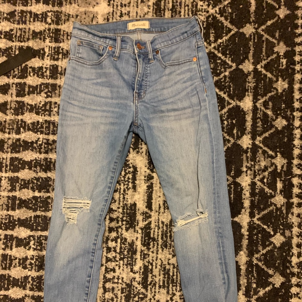 Madewell 9” High Rise Ripped Skinny Jeans